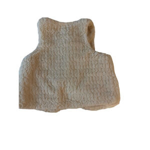 Baby Girl Tahari Vest 3-6M Cream Faux Fur Sleeveless